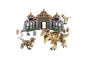 Modelo para armar - Jurassic World- Ataque del T-Rex y Velociraptor en el Centro de Visitas
